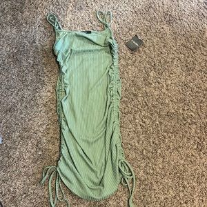 green tight adjustable dress